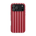 Red Burgundy  Stripes Magnetic Impact-Resistant Phone Case | MagSafe Compatible