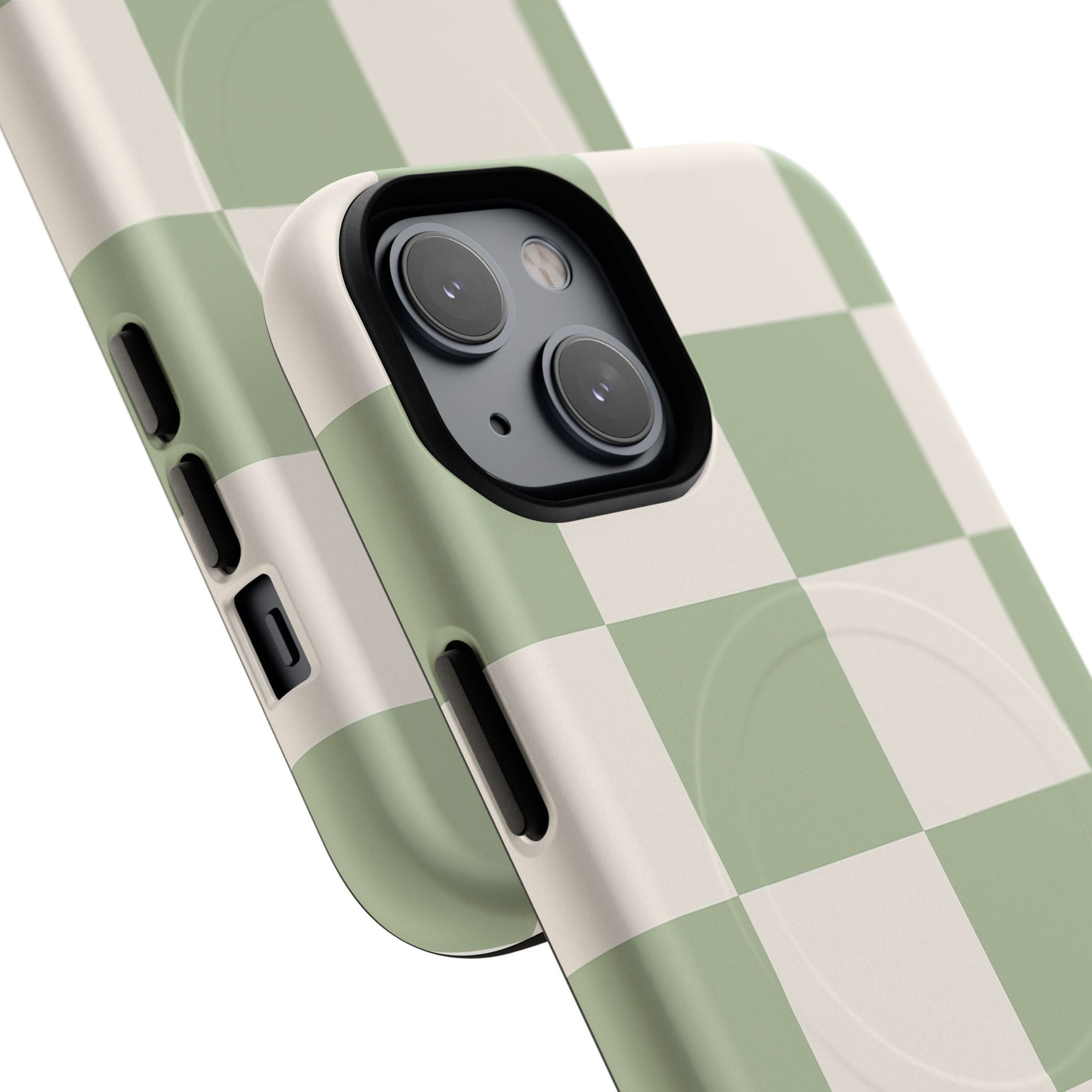 Sage Checkerboard Tough iPhone Case - Compatible with MagSafe - Shamo's