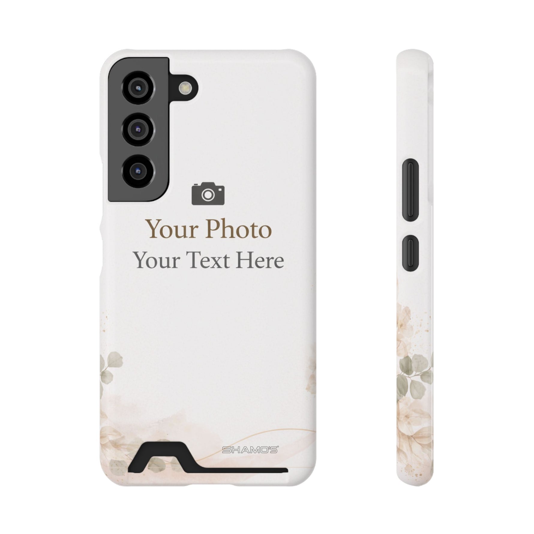 Personalizable Card-Holder Custom Phone Case | Add Your Own Photo and Text - Samsung Galaxy S22 / Glossy / With gift packaging - Shamo's