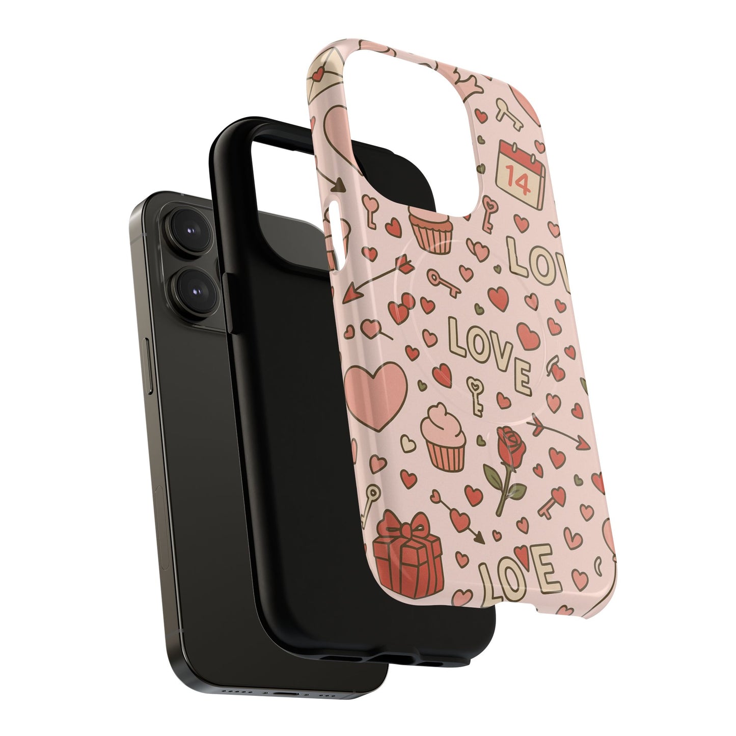 Sweet Love Pattern iPhone Case (MagSafe compatible)