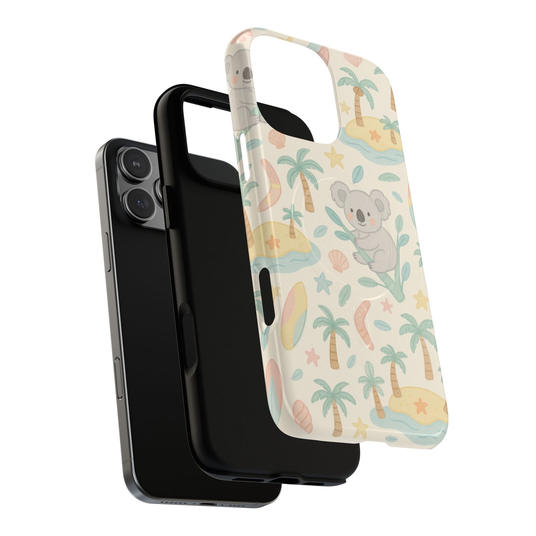 Australia Hand-Drawn Koala Beach iPhone Case — Cute Tropical Palm & Surf Print | with MagSafe  Shamo's