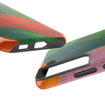 Abstract Color Wave Tough Phone Case — Bold Orange & Green Protective Phone Cover  Shamo's