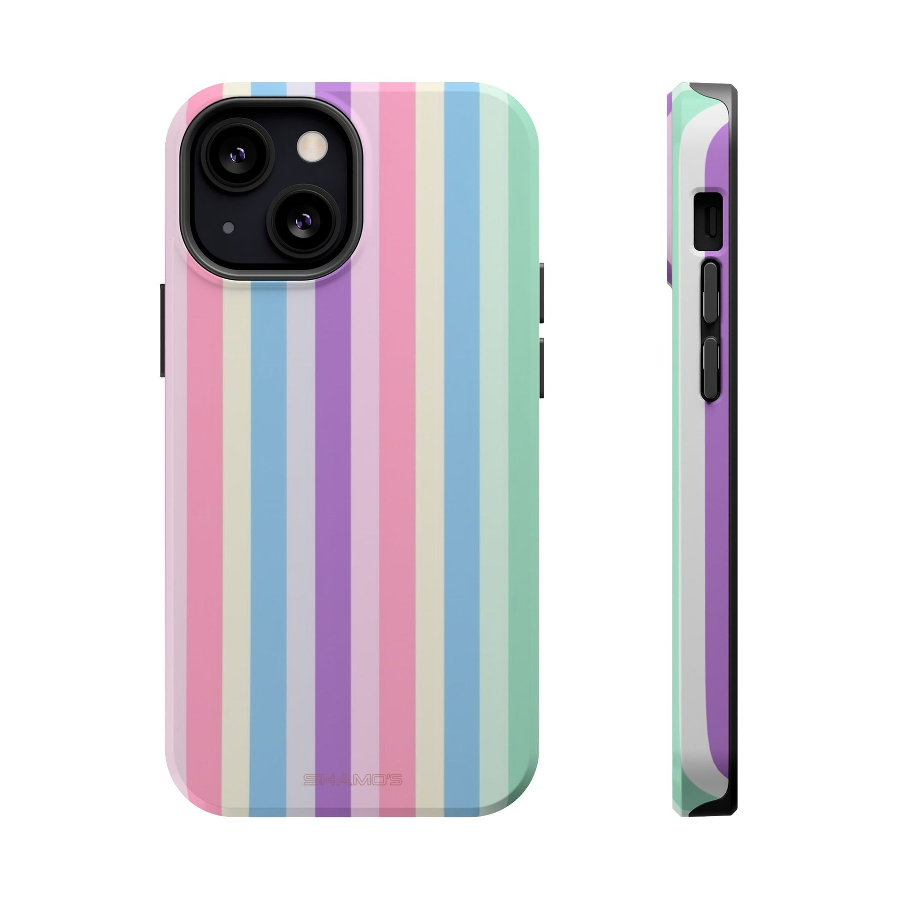 Pastel Stripe MagSafe Compatible Magnetic Impact-Resistant Phone Case - iPhone 13 Mini / Glossy - Shamo's