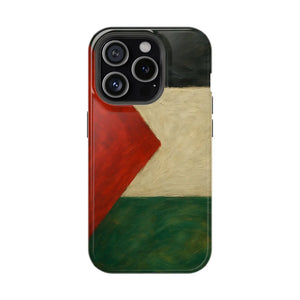 iPhone case with textured Palestinian flag design, size fits iPhone with triple camera