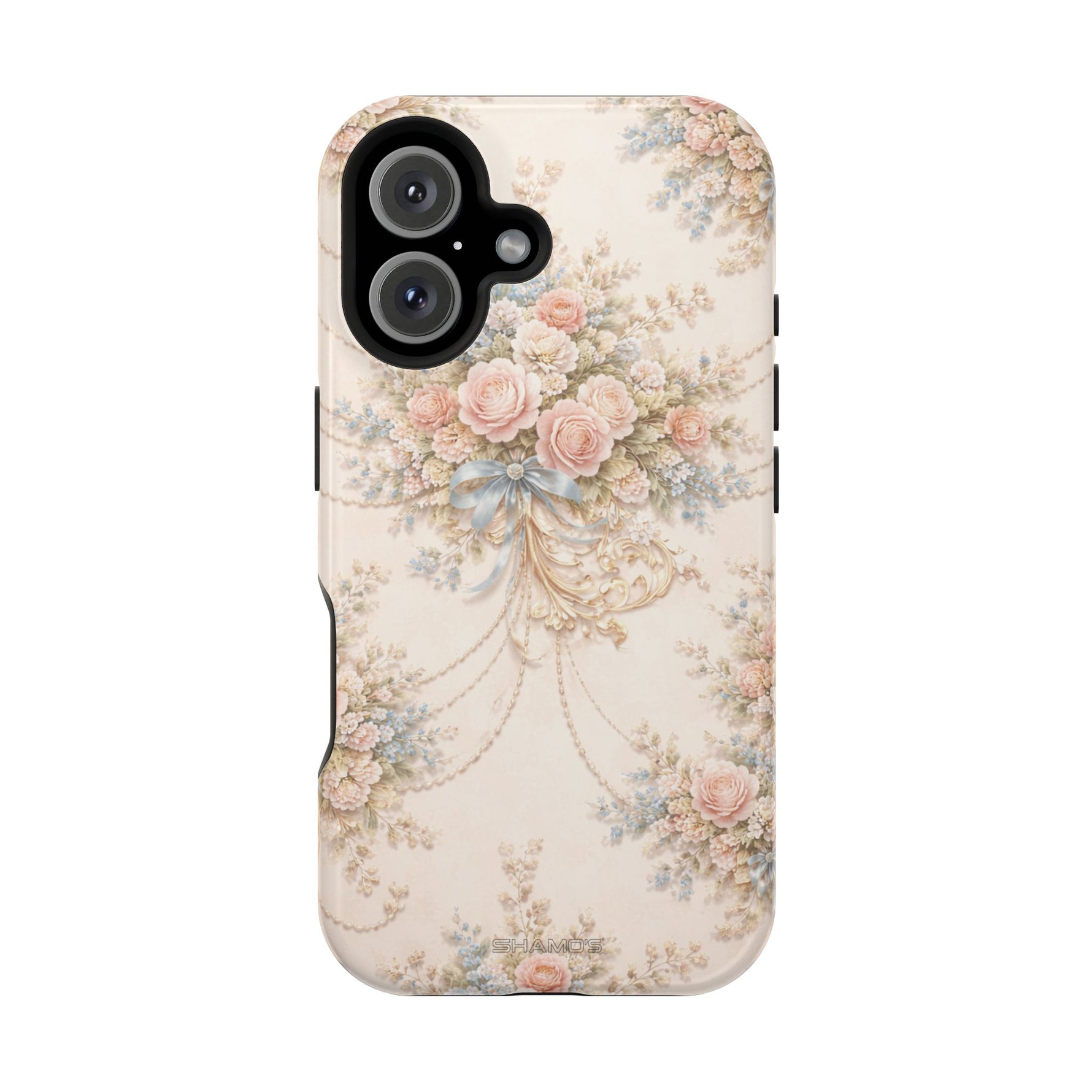 Floral Vintage Rose Phone Case, MagSafe Impact-Resistant - iPhone 16 / Glossy - Shamo's