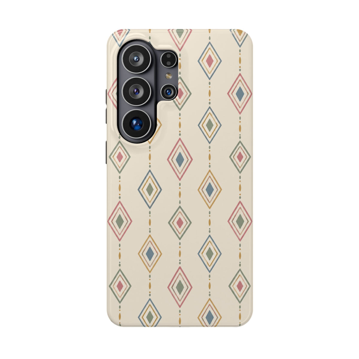 Desert Diamonds – Pastel Geometric Pattern MagSafe Phone Case, glossy Samsung Galaxy S26 Ultra, rear view