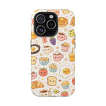 Kawaii Breakfast Pattern Magnetic Phone Case, Cute Cartoon Food Impact-Resistant Cover, MagSafe Compatible