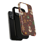 Snowman & Gingerbread Tough iPhone Case (MagSafe compatible)  Shamo's