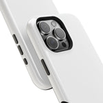 White Solid Color MagSafe Compatible Impact-Resistant Phone Case