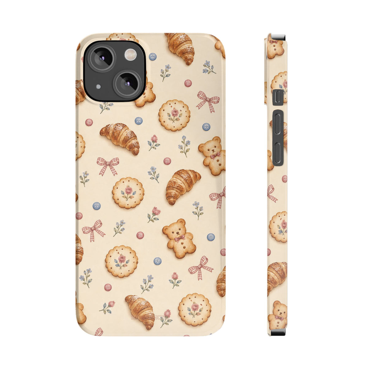 Slanke iPhone-hoes — knus bak- en teddybeerpatroon (recept, hert, knopen)