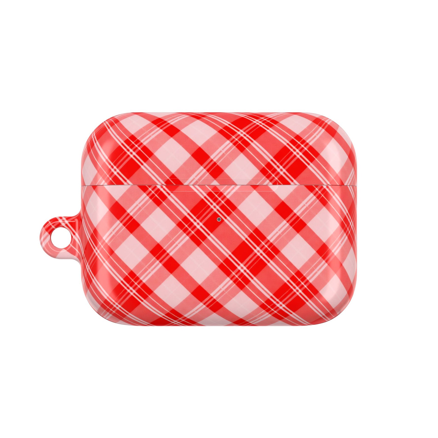 Red Plaid AirPod Case – Festive Check Pattern Protective Cover
