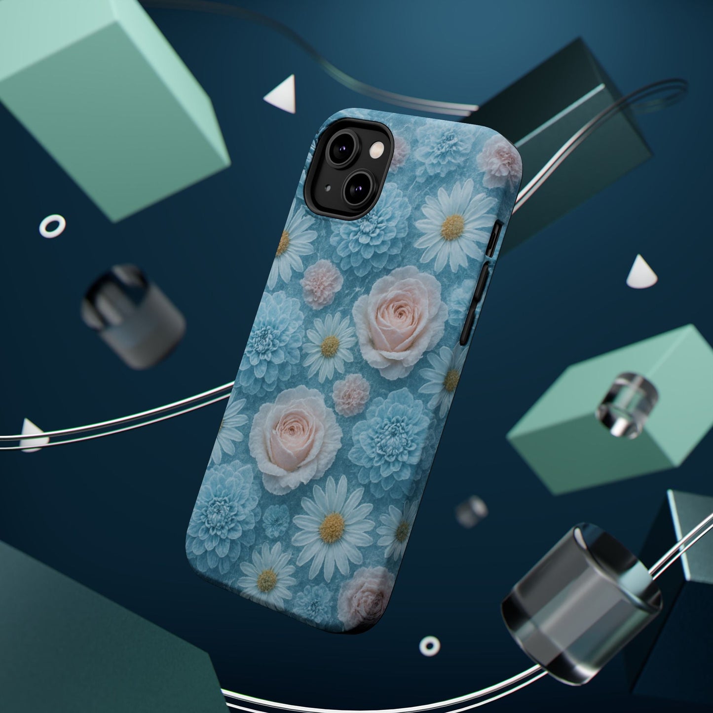 Frozen Floral Rose & Daisy Impact iPhone Case | MagSafe compatible  Shamo's
