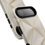 Beige Gold Geometric Luxury Series iPhone Case with MagSafe  Shamo's
