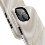 White Silk Gold Luxury iPhone Case with MagSafe - Shamo's