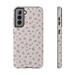 Rosebud Floral Tough iPhone Case | Pink Vintage Flower Protective Cover