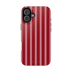 Red Burgundy  Stripes Magnetic Impact-Resistant Phone Case | MagSafe Compatible