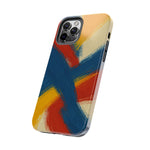 Abstract Brushstroke Tough Phone Case — Colorful Red, Blue & Yellow Protective Cover  Shamo's