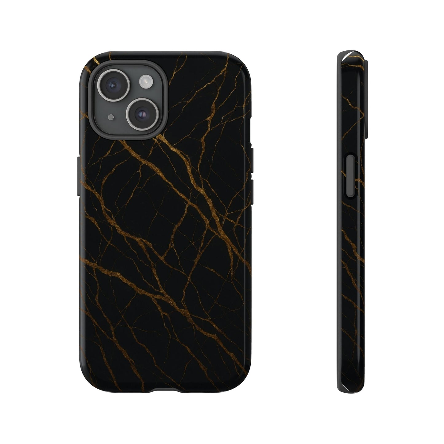 Black Marble Tough iPhone Case