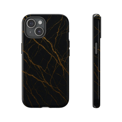 Black Marble Tough iPhone Case