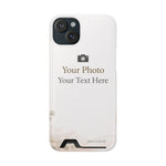 Funda para teléfono personalizable con tarjetero | Añade tu propia foto y texto