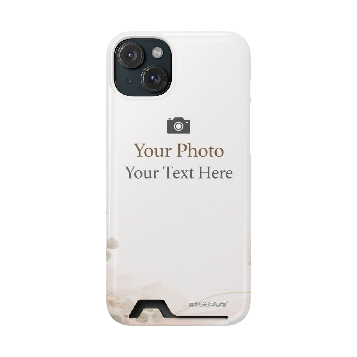 Funda para teléfono personalizable con tarjetero | Añade tu propia foto y texto