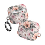 Floral Pink Vintage AirPod Case — Pastel Flower Protective Cover - AirPods Pro Gen 1 / White / Glossy - Shamo's