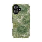 Green Succulent Floral Magnetic Impact-Resistant iPhone Case, MagSafe Compatible - iPhone 16 / Glossy - Shamo's