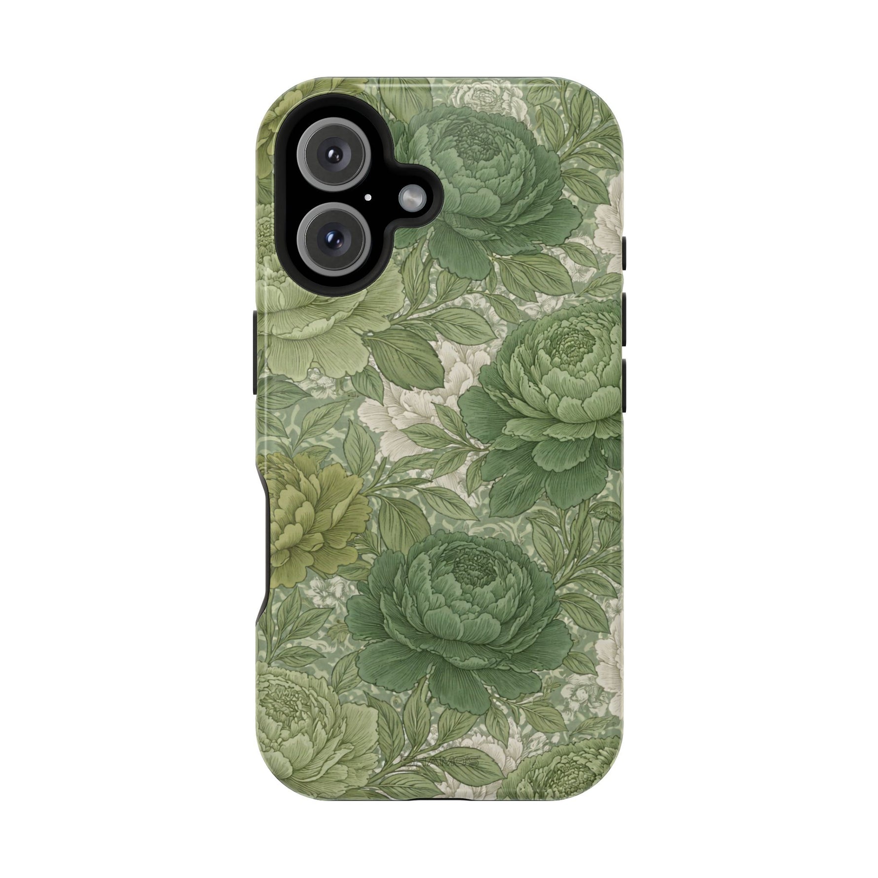 Green Succulent Floral Magnetic Impact-Resistant iPhone Case, MagSafe Compatible - iPhone 16 / Glossy - Shamo's