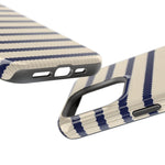 Navy & Cream Ribbed Holiday Sweater Design iPhone Case with MagSafe compatibility  Shamo's
