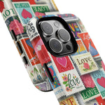 Vintage Romantic Love Stamp iPhone Case | Tough Protection + MagSafe