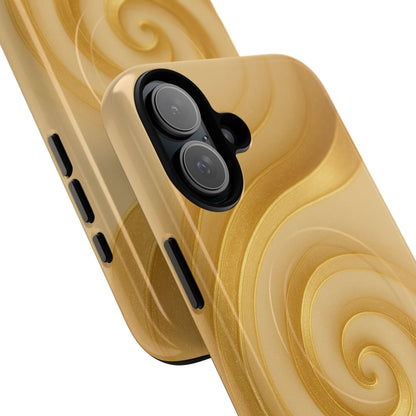 Luxury Series Swirl Gold iPhone Case compatible with MagSafe