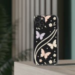 Butterfly Pearl Impact-Resistant Clear iPhone Case - Shamo's