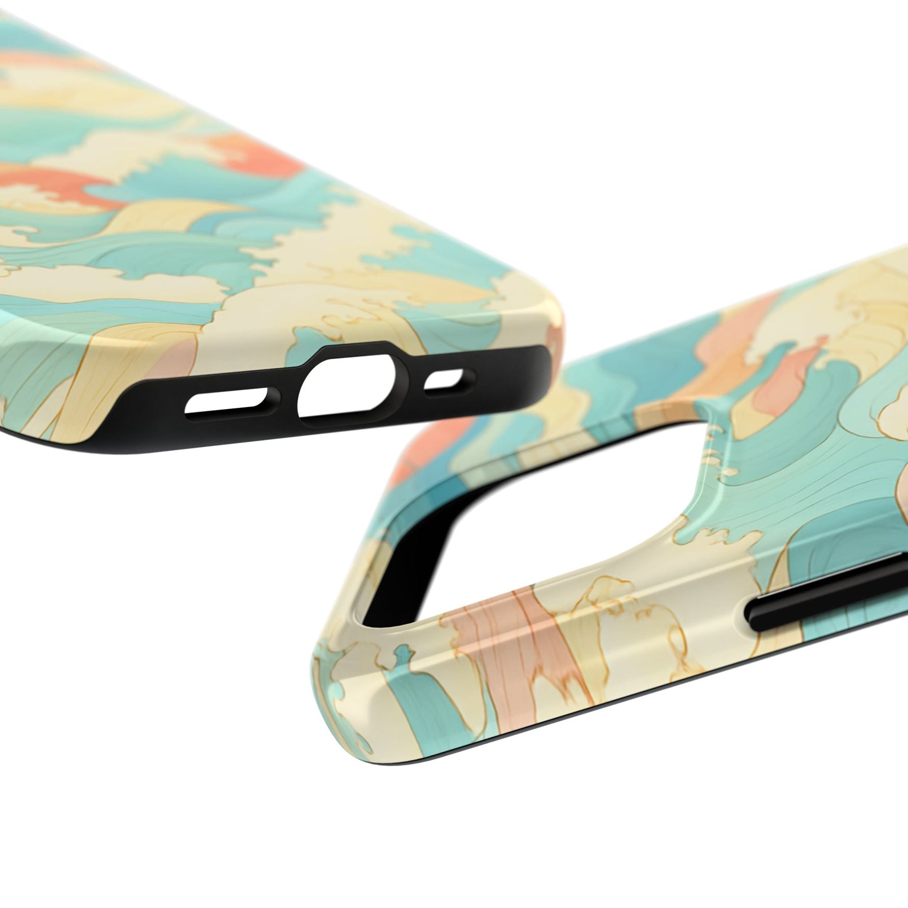 Ocean Wave Tough Phone Case — Pastel Retro Surf Pattern  Shamo's