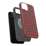 Red Tartan Plaid Impact-Resistant iPhone Case | MagSafe compatibility  Shamo's