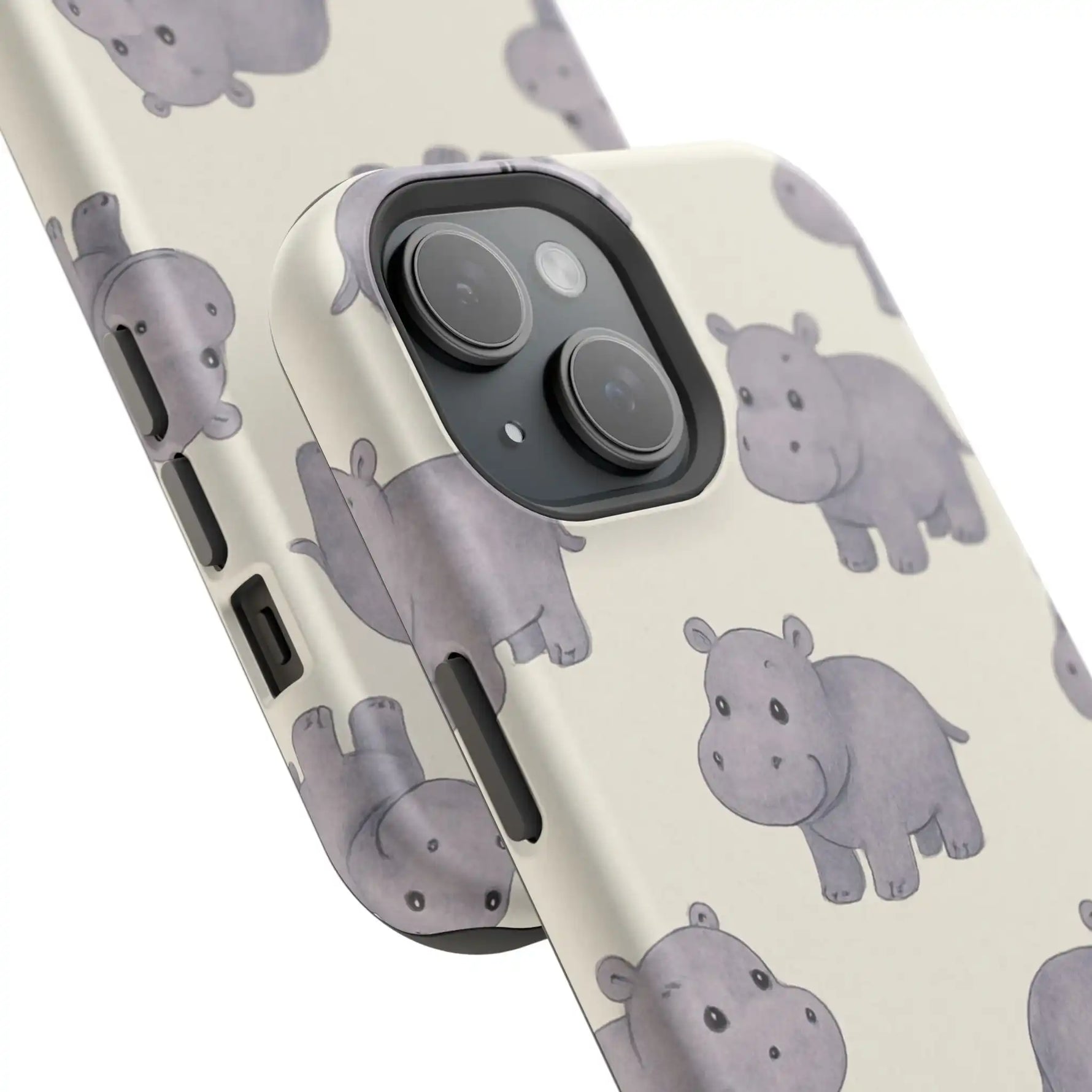 Cute Tiny Hippo Magnetic Impact-Resistant Phone Case