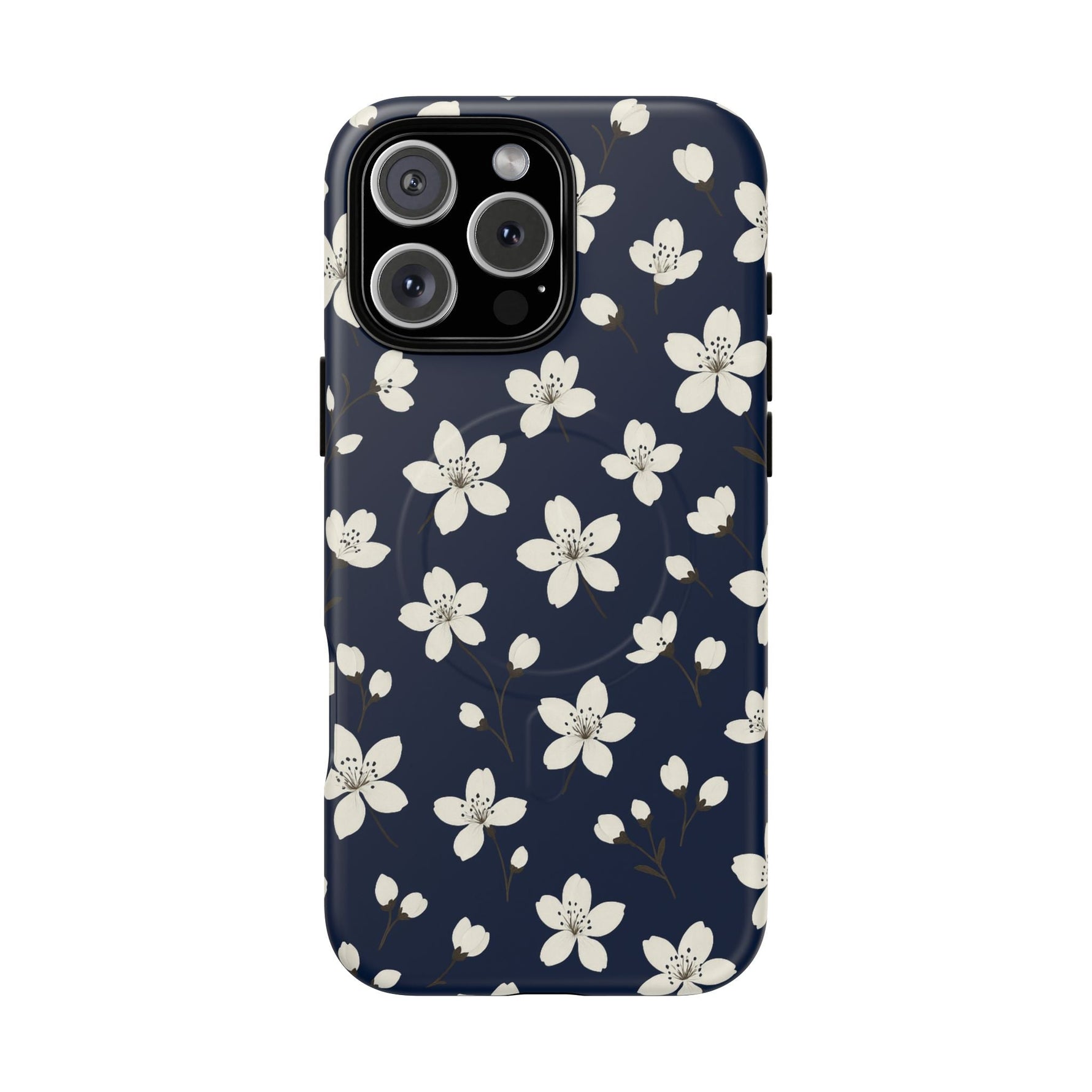 Navy Blossom Floral iPhone Case | MagSafe  Shamo's iPhone 16 Pro Max / Matte