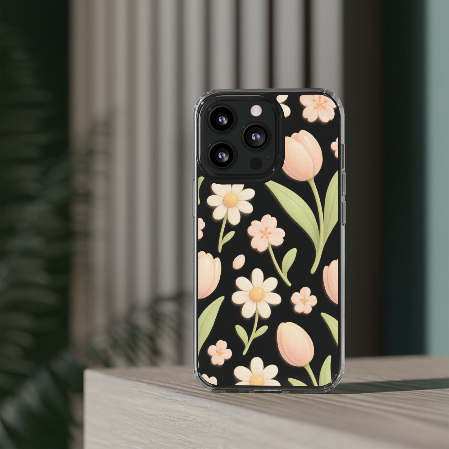 Floral Impact-Resistant Clear iPhone Case - Shamo's