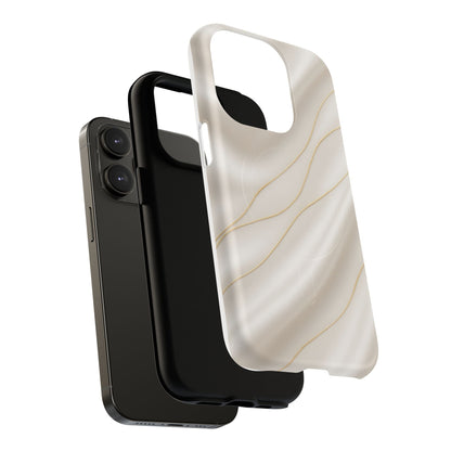 White Silk Gold Luxury iPhone Case with MagSafe