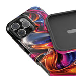 Liquid Aurora MagSafe Phone Case – Colorful Chrome-Effect Swirls | Glossy