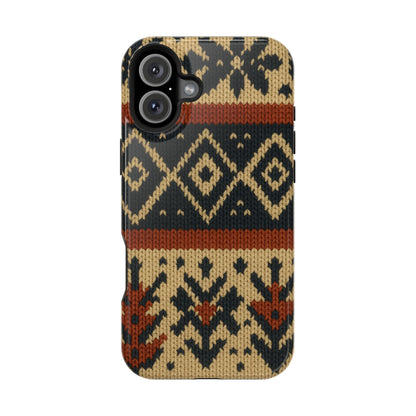 Nordic Knit Pattern MagSafe Impact-Resistant iPhone Case