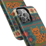 Cozy Knit Leopard Pattern Sweater Holiday Theme iPhone Case with MagSafe compatibility  Shamo's