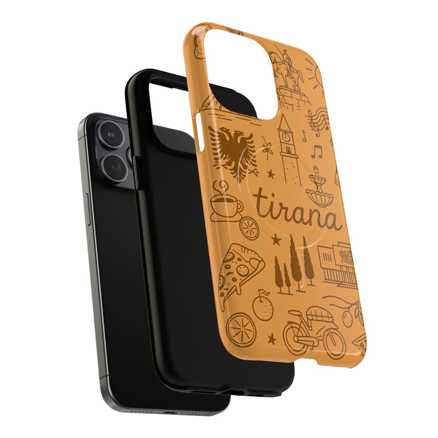 Tirana Illustrated Hand-Drawn iPhone Case — Albanian Landmarks & Icons | MagSafe compatible