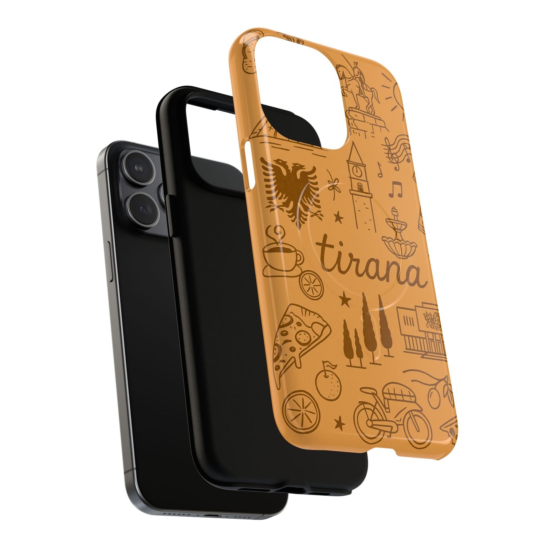 Tirana Illustrated Hand-Drawn iPhone Case — Albanian Landmarks & Icons | MagSafe compatible  Shamo's