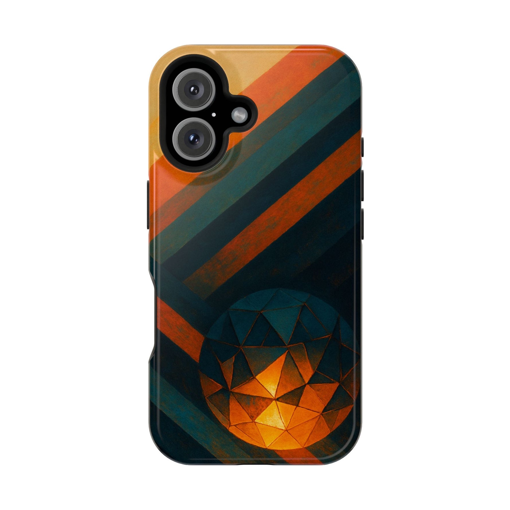 “Geometry of Becoming” Abstract iPhone MagSafe Case — Magnetic Impact-Resistant  Shamo's iPhone 16 / Glossy