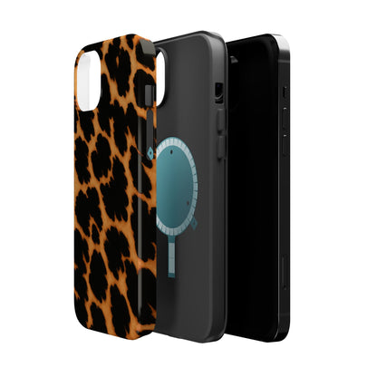 Leopard Print Impact-Resistant iPhone Case with MagSafe compatibility