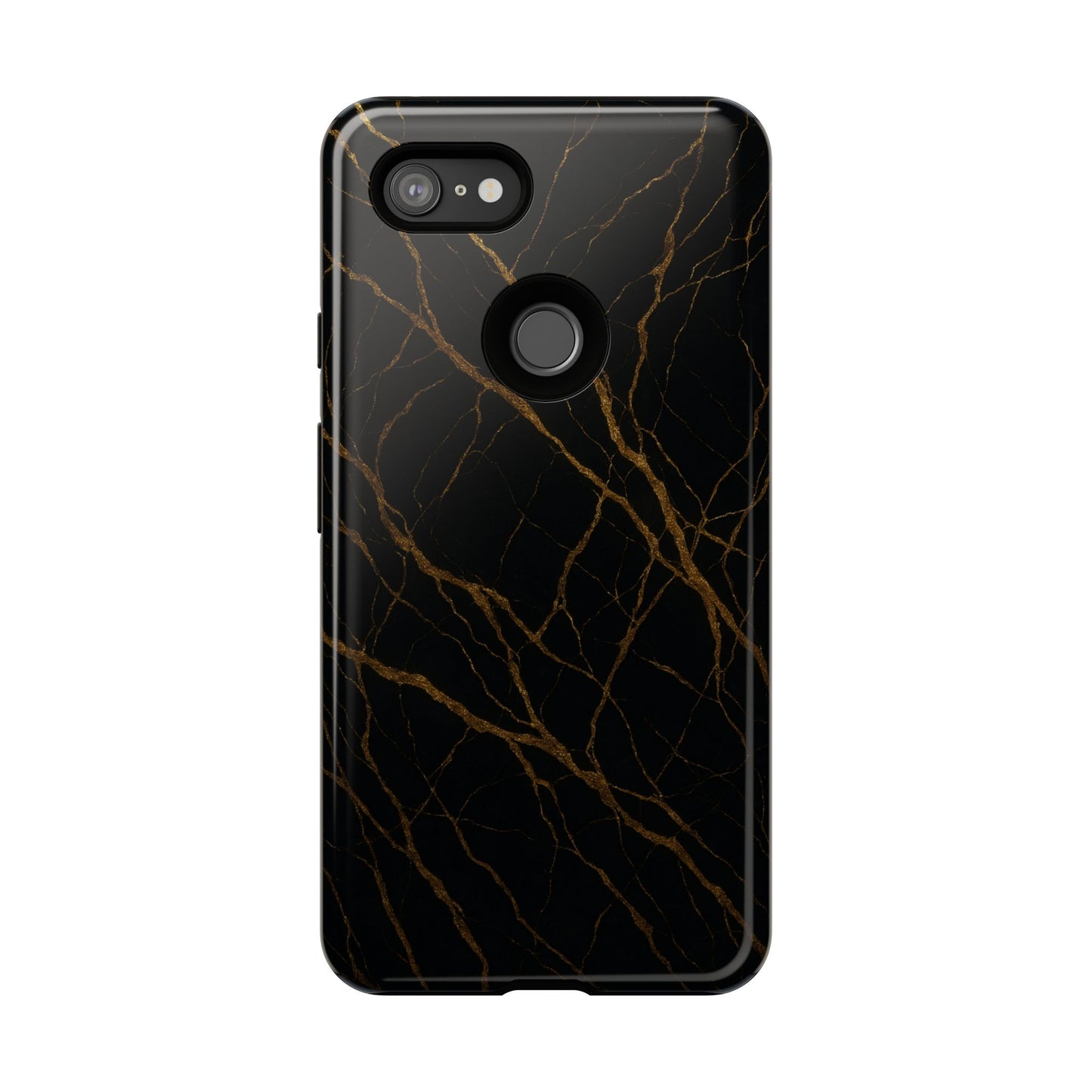 Black Marble Tough iPhone Case