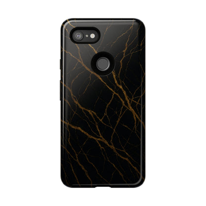 Black Marble Tough iPhone Case