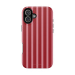 Red Burgundy  Stripes Magnetic Impact-Resistant Phone Case | MagSafe Compatible