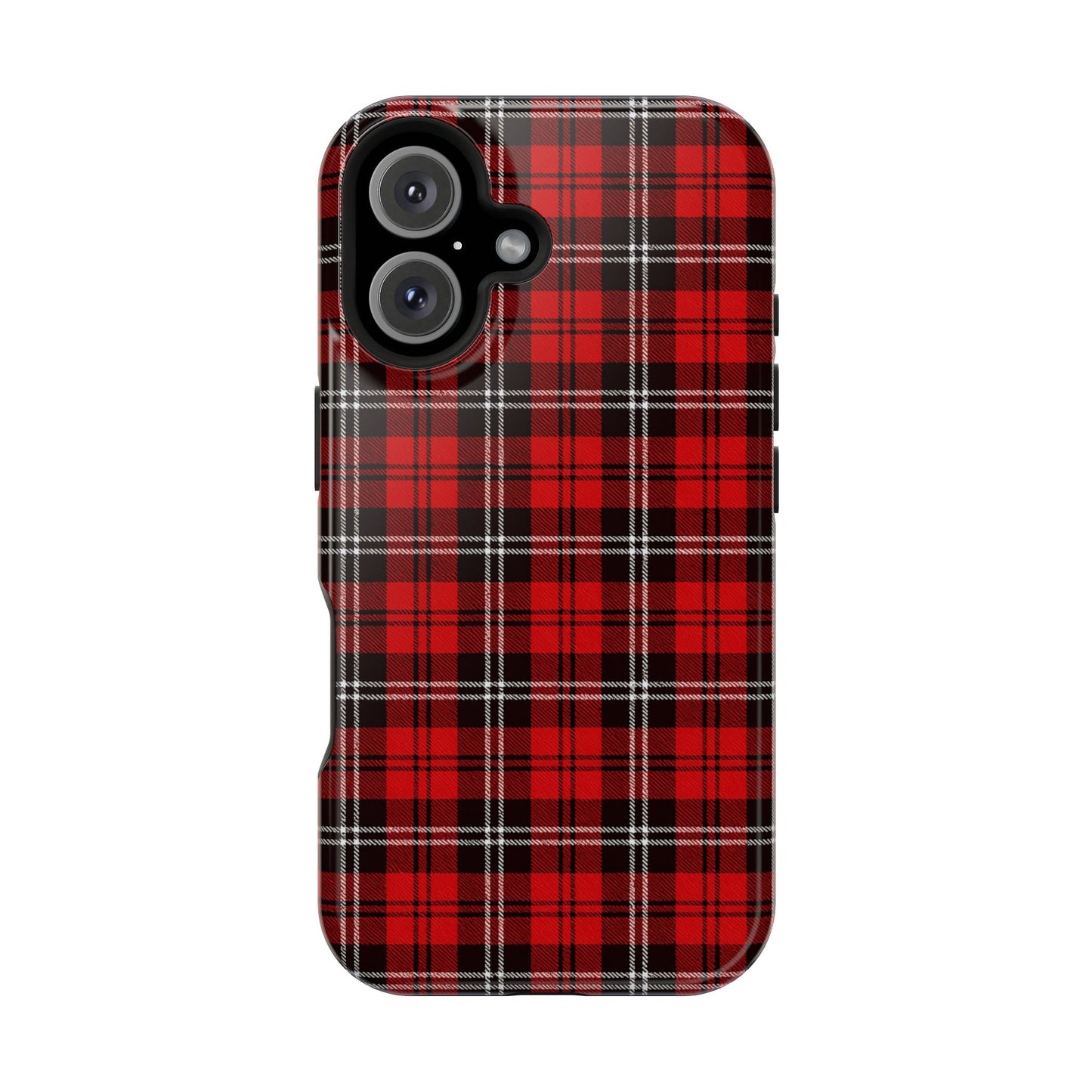Red Tartan Plaid Impact-Resistant iPhone Case | MagSafe compatibility  Shamo's iPhone 16 / Glossy