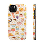 Kawaii Breakfast Pattern Magnetic Phone Case, Cute Cartoon Food Impact-Resistant Cover, MagSafe Compatible